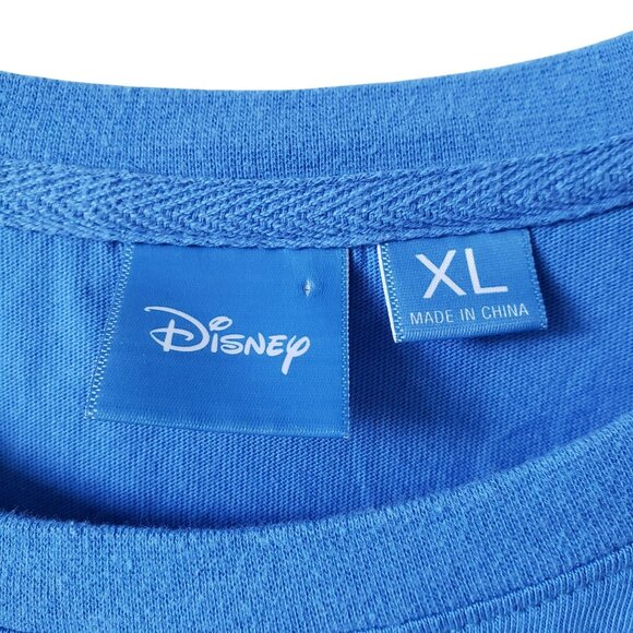 Disney Blue White Glitter Letters Arendelle Spirit Jersey Tee Shirt Frozen XL - Picture 5 of 12